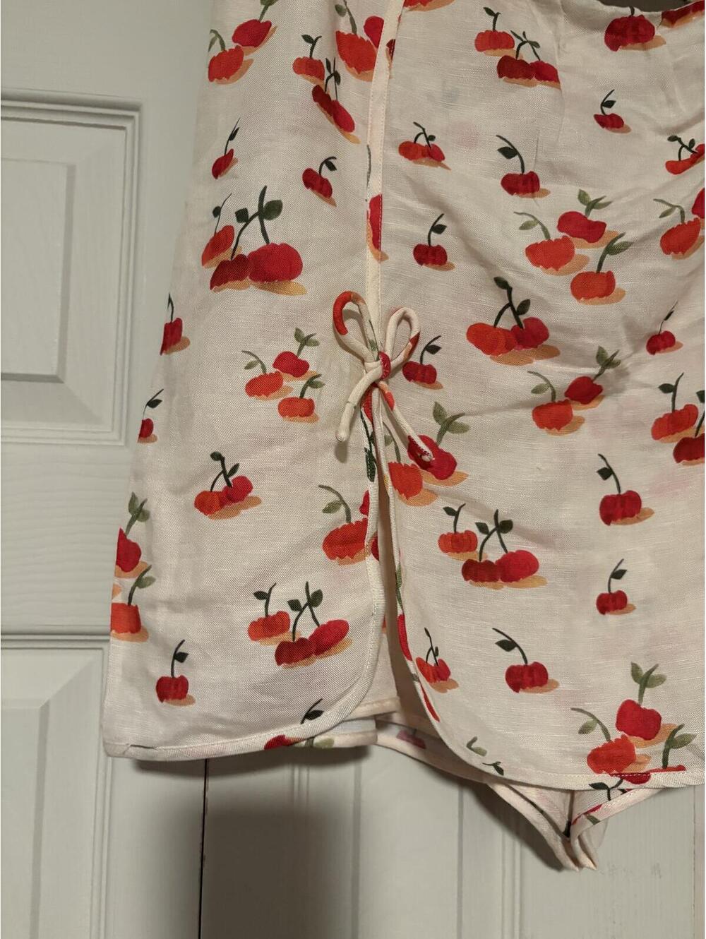 Farm Rio x Anthropologie Cherry Print Linen Blend Skort Cottagecore Coquette - Picture 4 of 7